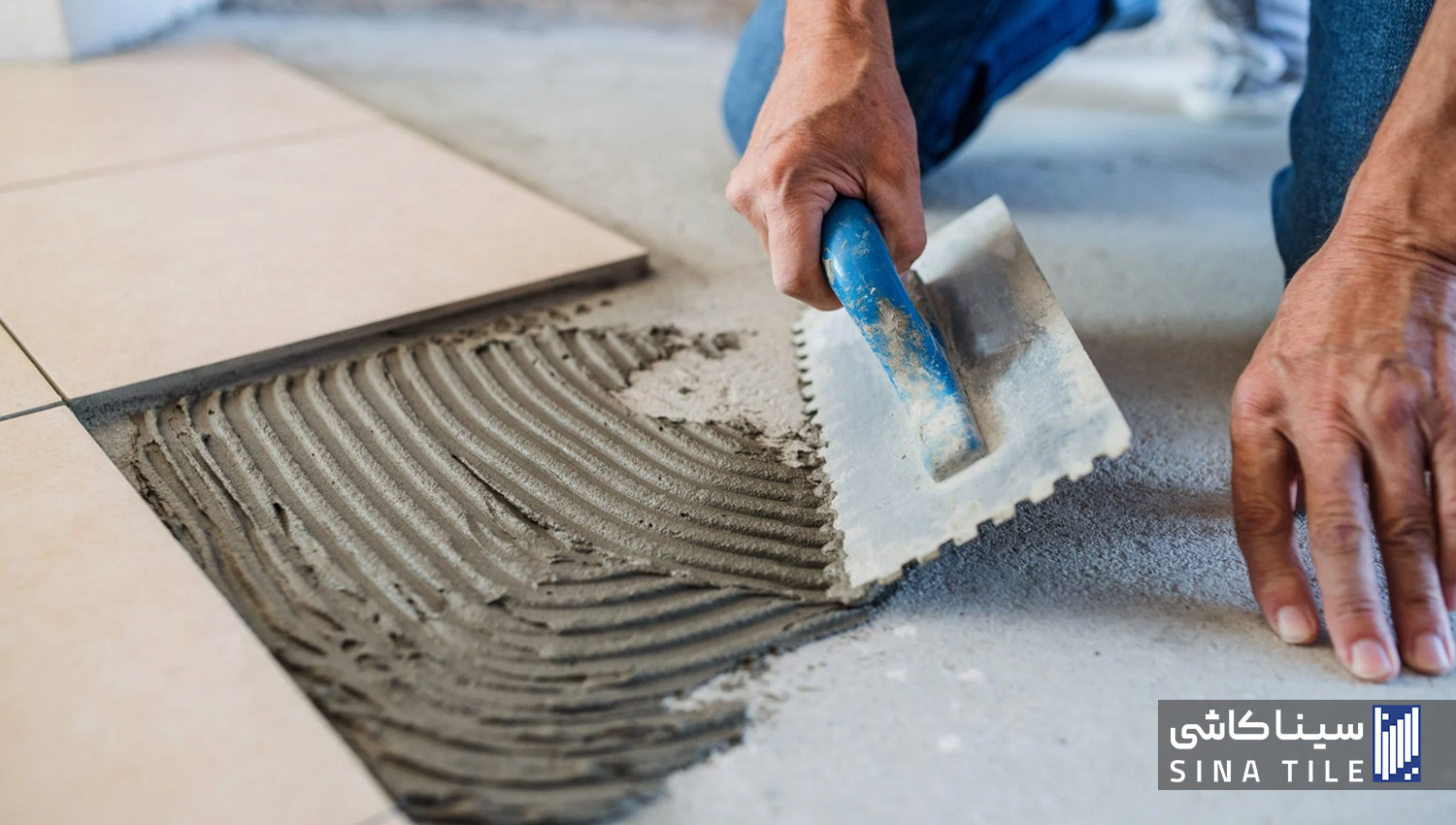 نصب کاشی پرسلان با ملات 