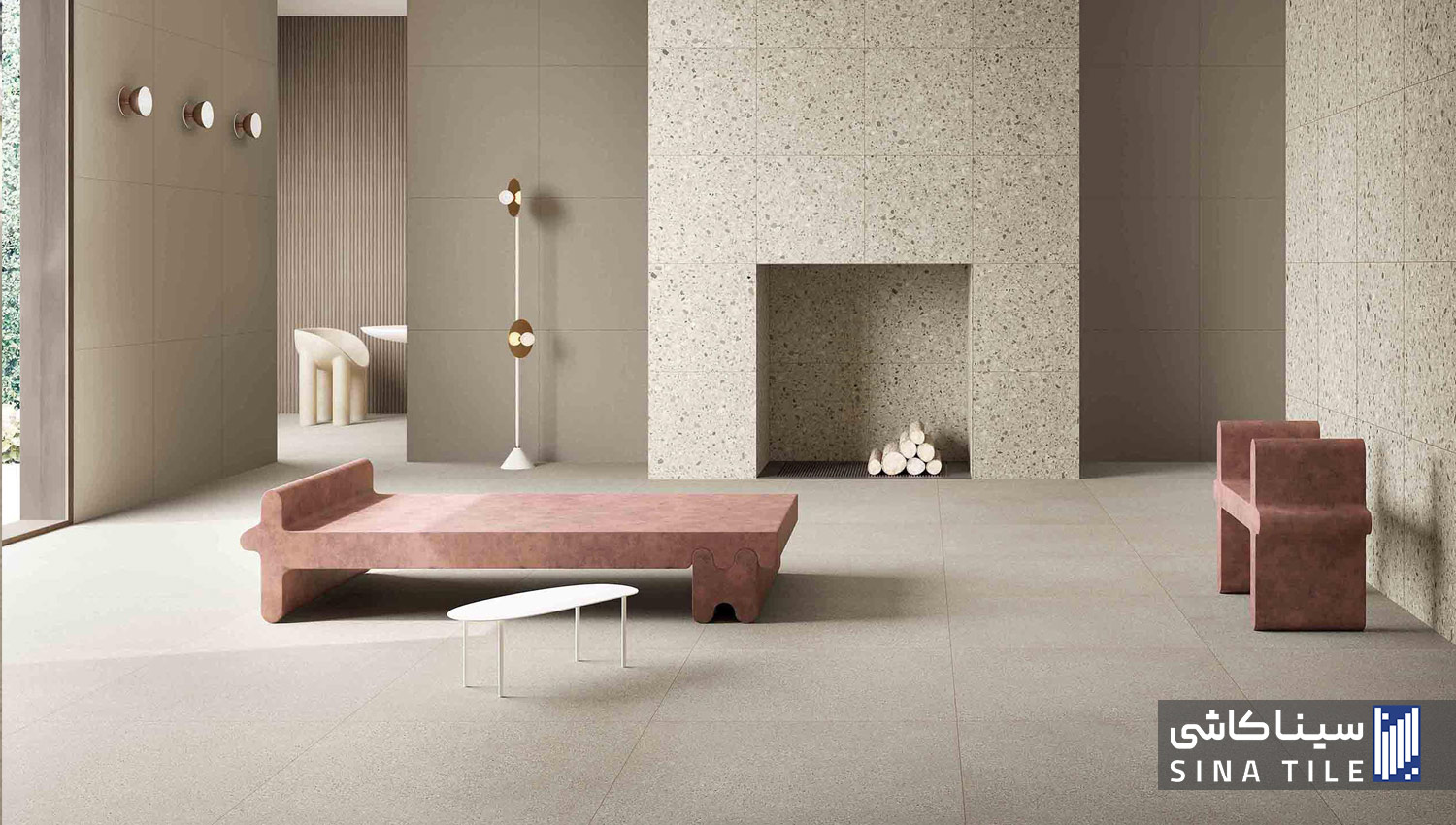 البلاط المطفأ والمحايد المناسب للردهات والتراسات