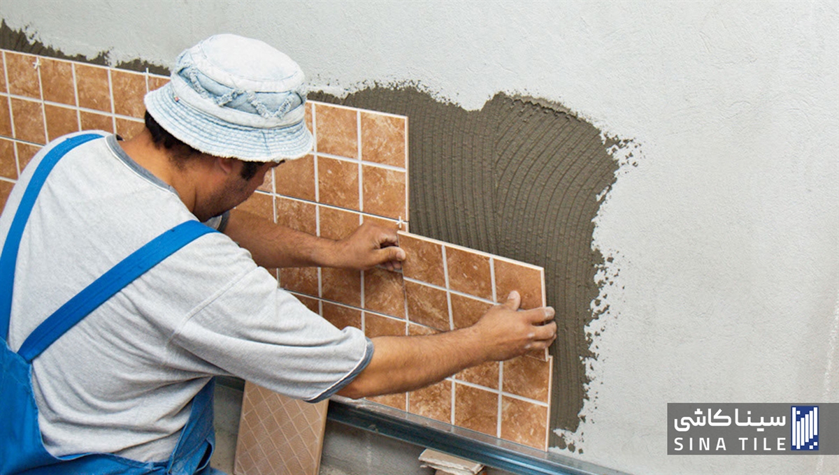 تركيب بلاط الجدران بالملاط